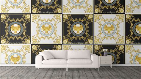 wallpaper versace gold 3d|Versace wallpaper living room.